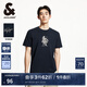 杰克·瓊斯（JACK&JONES）男裝25年短袖T恤男士夏季純棉潮流休閑圓領(lǐng)航海系列高端白色半袖 E39藏藍(lán) 常規(guī) M 175