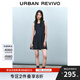 UR2025春季新款女裝撞色蕾絲蝴蝶結無袖牛仔連衣裙UYY850049 靛藍 M