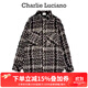 Charlie Luciano【黃子韜同款】黑色磨毛襯衫編織寬松情侶男女同款cl小香風(fēng)外套 黑金 L