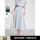 ELLE法式通勤風(fēng)半身裙女2025夏季新款萊賽爾天絲簡(jiǎn)約時(shí)尚傘裙長(cháng)裙 藍色 L