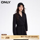 ONLY春夏時尚簡約翻領直筒短款西裝牛仔外套女|124155001 J19 黑牛仔 160/80A/S
