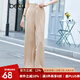 betu百圖女裝高腰闊腿褲寬松休閑褲2201T46 杏色 S
