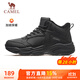 駱駝（CAMEL）加絨男鞋高幫休閑父親秋冬保暖棉鞋 K14C36L3635 黑色 40
