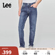 Lee25新品726標準中腰直筒丹寧回潮中藍色男牛仔褲