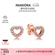潘多拉（PANDORA）贏得芳心耳釘玫瑰金色愛(ài)心氣質(zhì)七夕情人節(jié)禮物送女友