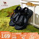 駱駝（CAMEL）沙灘鞋戶(hù)外涼爽織帶魔術(shù)貼厚底休閑涼鞋 L25M162017 黑色 38 