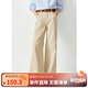 ELLE KIDS25年春裝新款女童老錢(qián)風(fēng)簡(jiǎn)約全棉松緊腰牛仔褲微喇刺繡休閑長(cháng)褲
