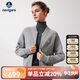 Navigare意大利小帆船女全羊毛針織短外套棒球領(lǐng)休閑開衫2331304501 灰 XL
