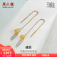 周六福（ZLF）  珠寶黃金耳飾女款無極金鏤空水滴耳線 計(jì)價(jià) 1.69g