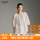 艾諾絲雅詩(shī)【商場(chǎng)同款】夏季新品時(shí)尚立體圓圈花朵雪紡衫上衣女30535045 白色 S