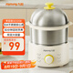 九陽(yáng)（Joyoung）煮蛋器 定時(shí)自動(dòng)斷電 小型不銹鋼多功能便攜式電蒸鍋 雙層煮雞蛋早餐神器GE320B