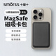 Smorss 適用蘋果MagSafe磁吸手機(jī)背貼卡套公交地鐵門禁購物卡袋卡包一體手機(jī)殼卡包黑色