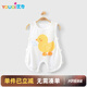 優(yōu)奇嬰兒衣服男女寶寶夏季薄款琵琶衣男童女童透氣無(wú)袖背心哈衣爬爬服