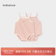 babylove嬰兒吊帶包屁衣夏季薄款莫代爾寶寶三角哈衣爬服清涼夏裝2件裝