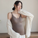 婧麒（JOYNCLEON）孕婦哺乳吊帶背心內衣產(chǎn)后內搭喂奶免穿帶胸墊加絨秋冬 蓄熱磨絨款-咖色-Jbx153729 羊絨觸感 循環(huán)鎖溫 L