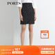 PORTS寶姿  新品商場(chǎng)同款女裝條紋高腰半身裙通勤顯瘦SN8S007HFD014 黑色 M (6)