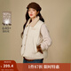 茵曼2025秋冬女裝新款撞色翻領(lǐng)羽絨服馬甲休閑無(wú)袖寬松鴨絨外套 暖杏色 S