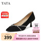 他她（TATA）2025春時(shí)尚中高跟單鞋女7QT08AQ5 黑色（寬版） 37