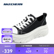 斯凱奇（Skechers）休閑鞋四季低幫綁帶厚底緩震耐磨增高健步帆布鞋女鞋177435