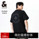 杰克·瓊斯（JACK&JONES）25年男裝春夏季重磅棉寬松復古哥特字母發(fā)泡印情侶短袖T恤男小眾 黑色E40 常規 XL
