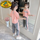 G.DUCKKIDS女童洋氣套裝夏季2025新款網(wǎng)紅小香風(fēng)休閑運動(dòng)夏裝時(shí)髦大童女裝潮 粉紅色 120 cm 【106cm-115cm】6-