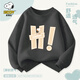 SNOOPY史努比兒童春秋款圓領(lǐng)衛衣套頭衫 黑色H字母努比 120