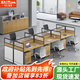 時(shí)仁（ShiRen）辦公家具辦公桌椅組合員工桌電腦桌現代簡(jiǎn)約屏風(fēng)隔斷辦公室卡座 王字型六人位【含柜】