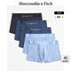 ABERCROMBIE & FITCH男裝5條組合裝舒適日常拼花經(jīng)典LOGO四角內褲KI114-4017 藍色 5條 L