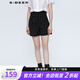 S.DEER圣迪奧夏季女裝時尚百搭潮流高腰撞色格紋A字短褲S21260904 黑色/91 M 165