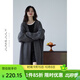 嘉茱莉新款長(cháng)款針織開(kāi)衫外套女寬松針織上衣V領(lǐng)中長(cháng)款毛衣毛衫 薄暮灰 均碼