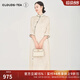 浮云堂.風(fēng)」素明.中式改良立領(lǐng)天絲旗袍連衣裙女2025春夏款禪意茶服 米白色 M