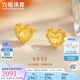 六福珠寶七夕禮物 足金愛(ài)心黃金耳釘女款時(shí)尚閃耀心形耳飾計價(jià) 約2.03克