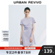 UR2025夏季新款女時(shí)尚氣質(zhì)褶皺收腰短款圓領(lǐng)連衣裙UYY750110 淡紫 S