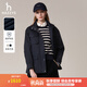 哈吉斯（HAZZYS）女裝 秋季女士【PHIZ系列】工裝風(fēng)立領(lǐng)腰部抽繩休閑夾克女 藏青色NV M (160/84A 38)