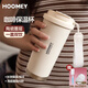 HOOMEY316不銹鋼保溫杯咖啡杯陶瓷內膽高顏值吸管茶倉辦公室學(xué)生便攜 奶霜白500ml【陶瓷內膽+茶倉+自帶吸管】