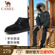 駱駝（CAMEL）冬季戶外雪地靴新款男士加絨防滑羊毛保暖中幫棉靴 G13W837106 黑色 41