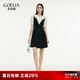 歌莉婭假兩件連衣裙女夏2025新款大方得體穿搭法式裙子1E4R4H3F0 00B黑色 L
