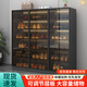 金祿緣輕奢玻璃鞋柜家用門(mén)口大容量收納入戶(hù)現代簡(jiǎn)約玄關(guān)陽(yáng)臺一體儲物柜 帶貨入戶(hù)-自行安裝【3C認證防爆 60*35*120兩門(mén)【輕奢灰】加厚板