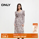 ONLY秋季設計感氣質(zhì)風(fēng)顯瘦v領(lǐng)中長(cháng)裙連衣裙女|124407005 H05 雀丹灰色印花 XL 175/92A
