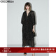 COCOBELLA[金蔥刺繡]輕奢風(fēng)刺繡肌理感連衣裙吊帶裙兩件裝FR966-2 黑色 XL