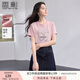 香影蝴蝶印花t恤女短袖2025夏季新款超好看亮鉆圓領(lǐng)粉色減齡上衣 粉色 M 160/84A/95-110斤