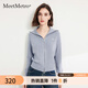 MeetMetro瑪依爾灰色大翻領(lǐng)毛針織衫女2025春季新款休閑毛衣開衫 銀灰【現(xiàn)貨閃電發(fā)】 均碼