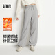 森馬（Semir）發(fā)熱抑菌抓絨抽繩分割寬松2025百搭闊腿褲女冬休閑褲109725127001