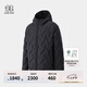 KOLON SPORT/可隆輕量羽絨服 男子便攜防風(fēng)保暖露營連帽鵝絨夾克 LHDJ4WTK31-CC 炭黑 2XL 185/104A