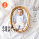 貝瑞加（Babyprints）嬰兒連體衣秋冬男女寶寶保暖衣服夾棉加厚滿(mǎn)月服柔軟爬服 藍象66