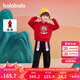 巴拉巴拉童裝男童套裝女童2024秋冬裝加絨拜年服新中式兩件套208424104202