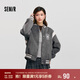 森馬（Semir）外套女刺繡拼接撞色寬松夾克2024冬季仿毛呢棒球服109724108004