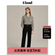ELAND衣戀美拉德休閑褲女長款直筒闊版褶裥設(shè)計長褲子秋夏 深藏青色(03)D/NAVY L