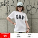 Gap男女裝2025春季新款純棉印花logo圓領(lǐng)修身短袖T恤美版856659 白色 XS 美碼 S亞洲碼175/88A