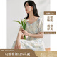 茵曼（INMAN）法式暈染女裝V領吊帶連衣裙2025夏季新品裙子 月藍-短袖  S 